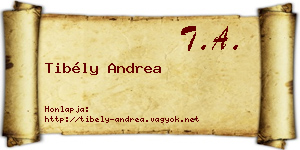 Tibély Andrea névjegykártya