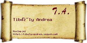 Tibély Andrea névjegykártya